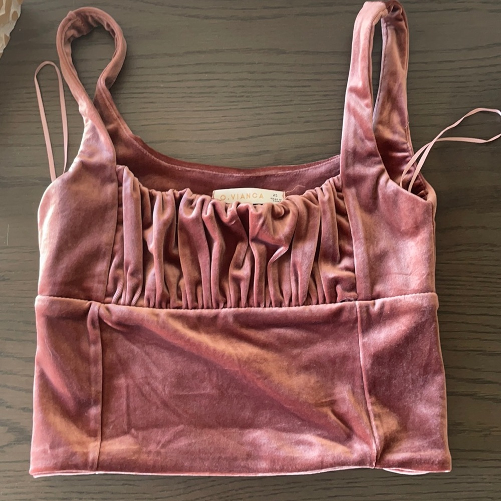 Velvet crop top worn once ! Excellent condition